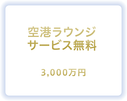 空港ラウンジサービス無料 海外・国内旅行傷害保険は最高3,000万円補償