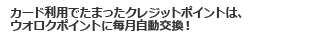 カード利用でたまったクレジットポイントはウオロクポイントに毎月自動交換！