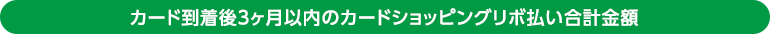 カード到着後3ヶ月以内のカードショッピング合計金額