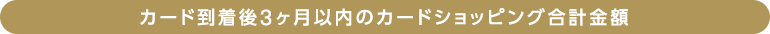 カード到着後3ヶ月以内のカードショッピング合計金額