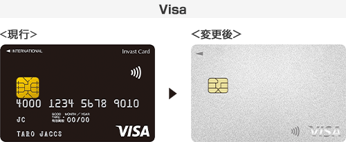 変更前後のVisaカード券面